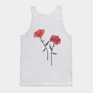 January Birth Flower - Red Carnation Tank Top